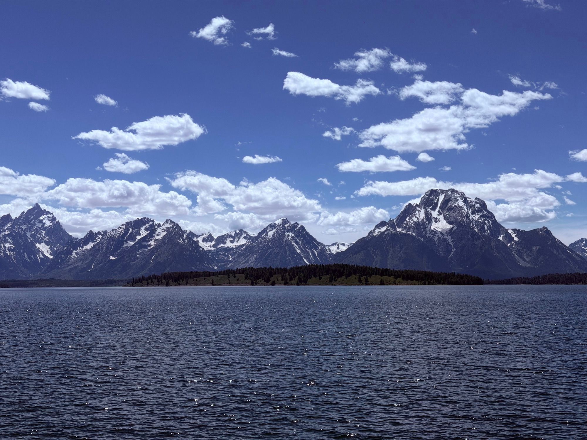 Alpine lakes and mountain views in Grand Teton, Wyoming