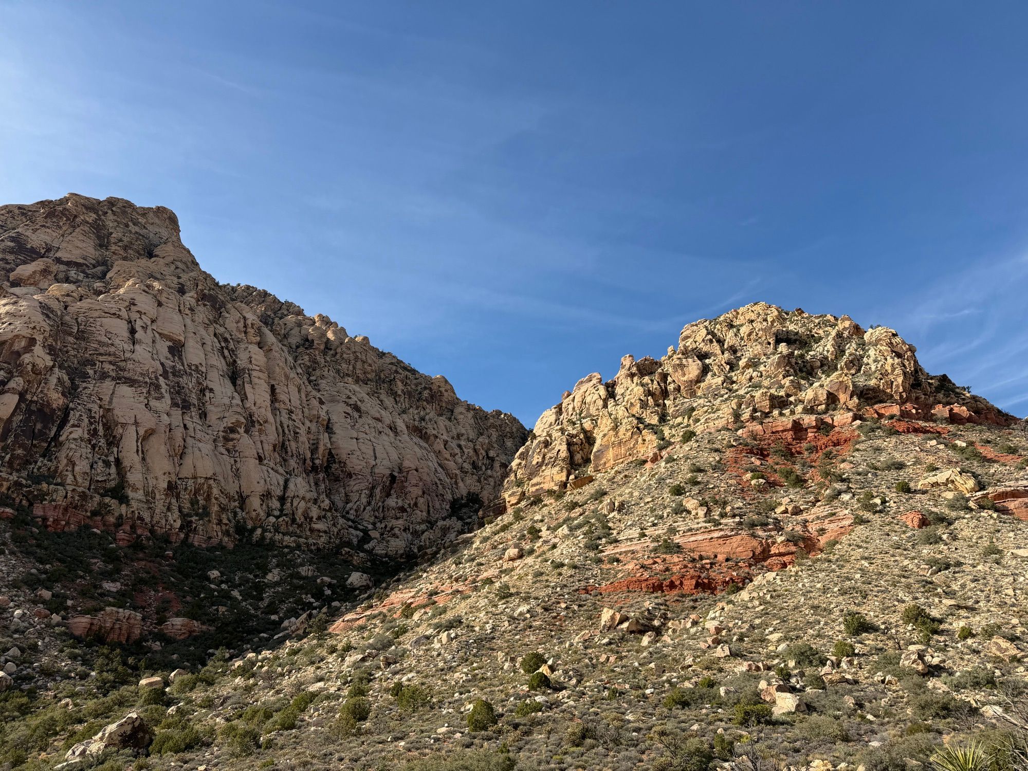 Red sandstone and desert sky at Red Rock Canyon, Nevada