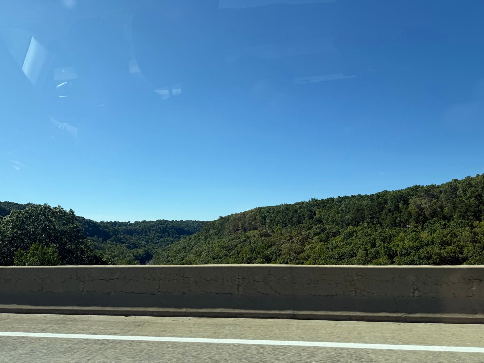 Forested New River Gorge seen from the bridge