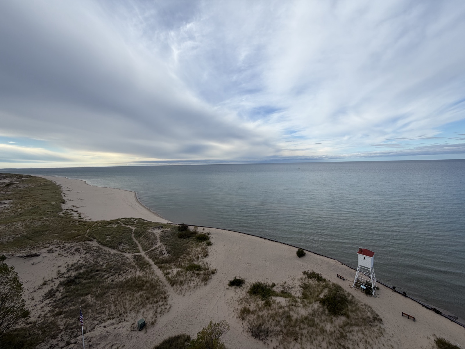 Dunes and fall light along Lake Michigan