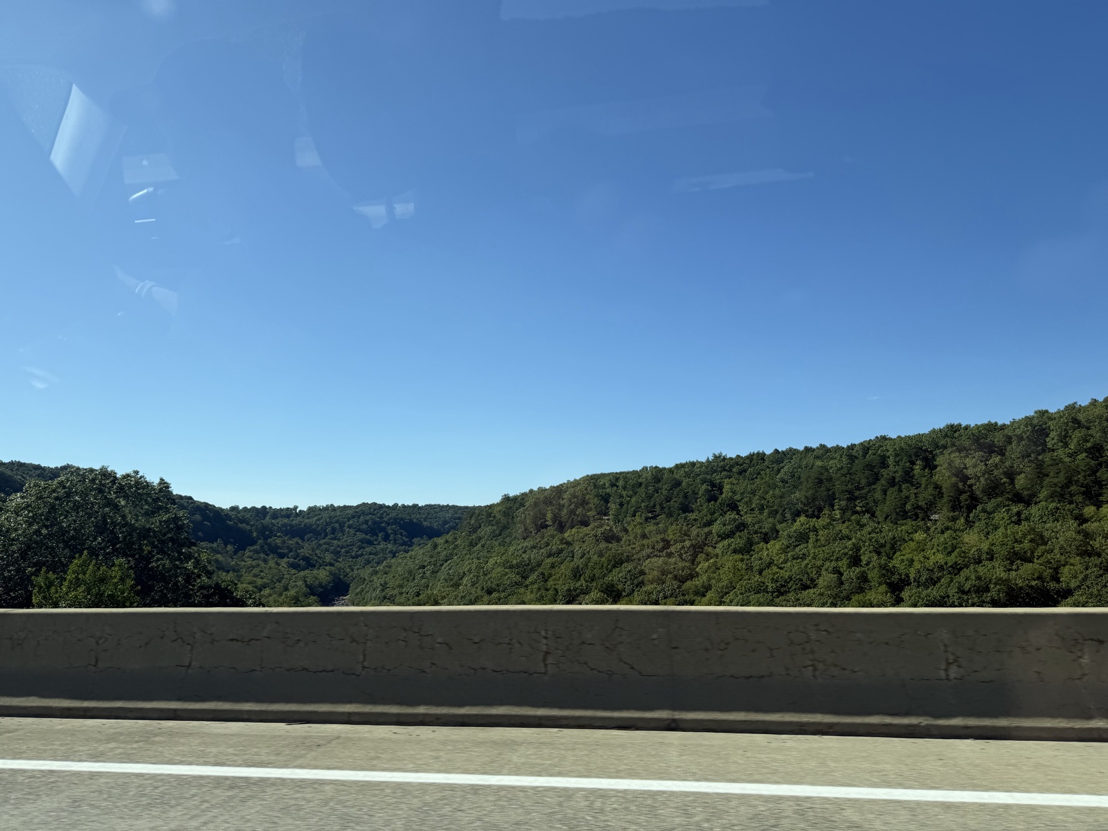 Forested New River Gorge seen from the bridge